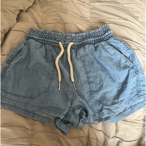 Love Tree Denim Tensel Drawstring Shorts